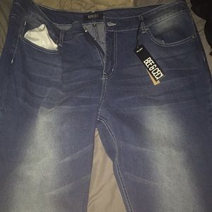 NWT dark denim jeans with acid wash. Size 18